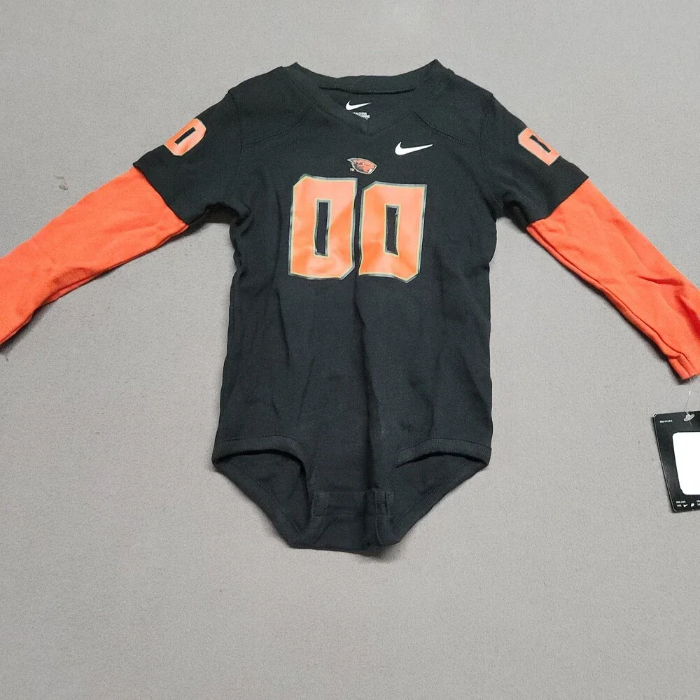 Nike Oregon State Beavers Infant Long Sleeve Bodysuit 24M Cotton Black 153